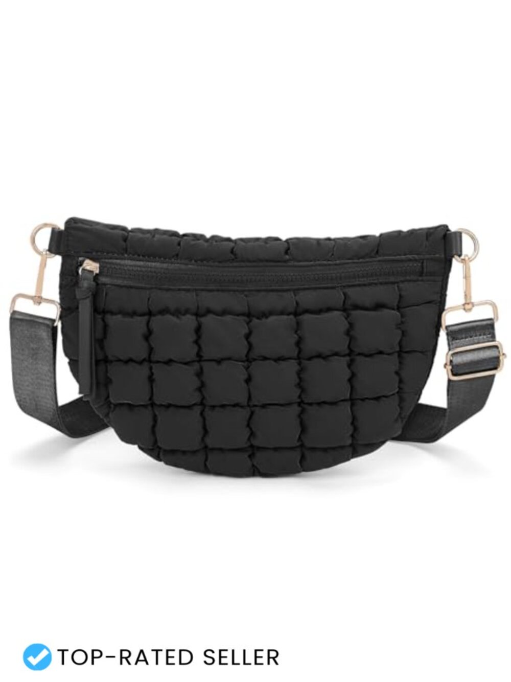 HiTotes Quilted Nylon Crossbody Sling Bag Puffer Bum Bag Women